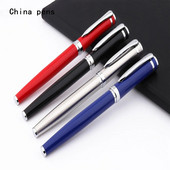 Prabangios kokybės 3035 Raudonas Juodas Sidabras Verslo biuro Vidutinio antgalio Rollerball Pen Naujos Mokyklos mokinių reikmenų rašikliai