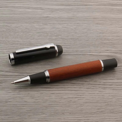 Augstas kvalitātes metāla sarkana koka rullīšu pildspalva Elegante Signature Kancelejas piederumi Skolas piederumi Lodīšu tintes pildspalvas