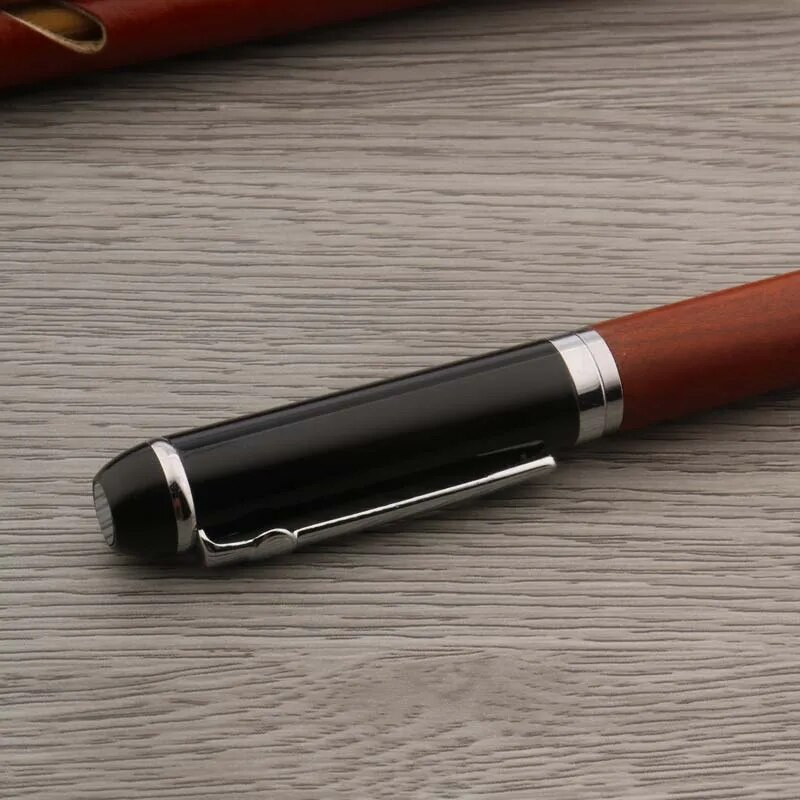 Augstas kvalitātes metāla sarkana koka rullīšu pildspalva Elegante Signature Kancelejas piederumi Skolas piederumi Lodīšu tintes pildspalvas