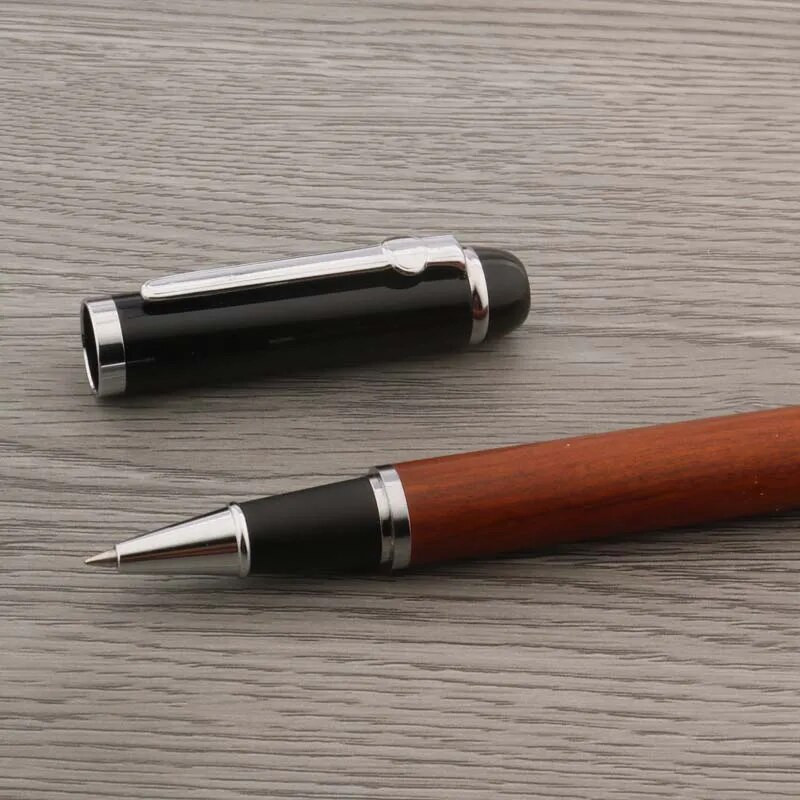 Augstas kvalitātes metāla sarkana koka rullīšu pildspalva Elegante Signature Kancelejas piederumi Skolas piederumi Lodīšu tintes pildspalvas