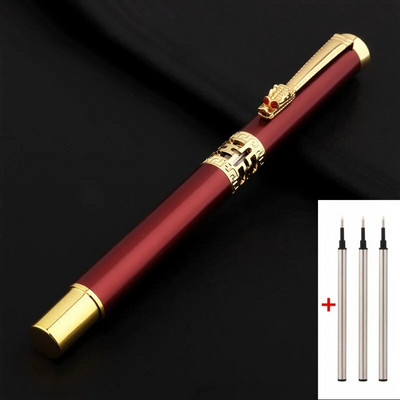 Zilas krāsas zelta grebums sarkankoka biznesa biroja rullīšu pildspalvas skolas piederumi