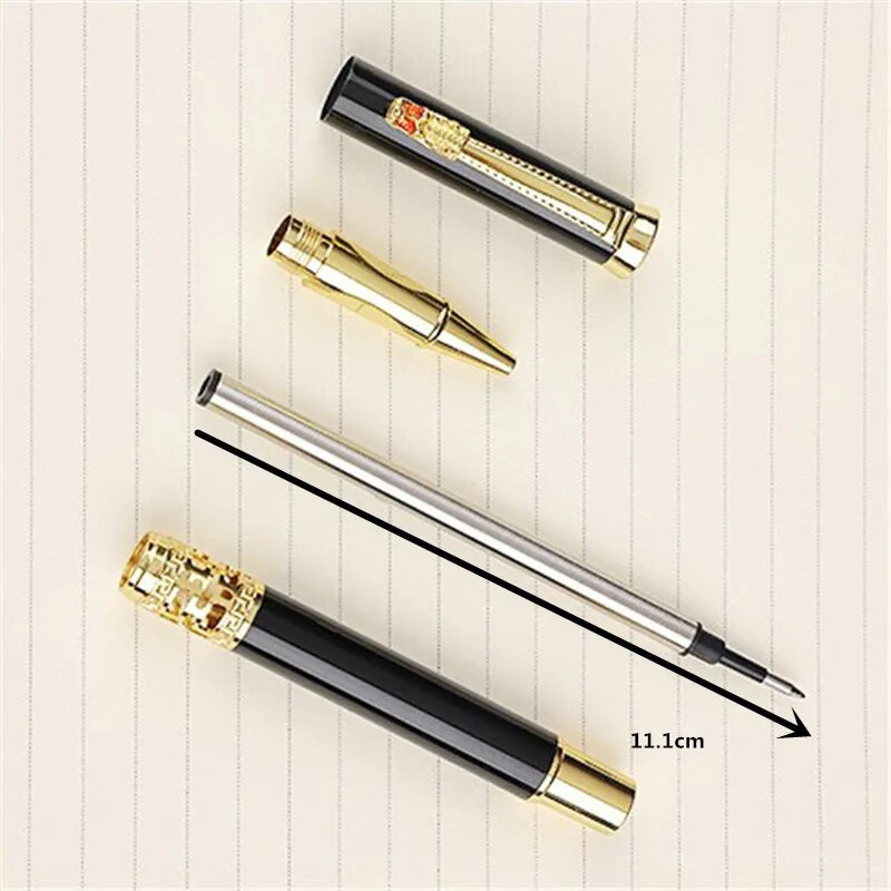 Zilas krāsas zelta grebums sarkankoka biznesa biroja rullīšu pildspalvas skolas piederumi