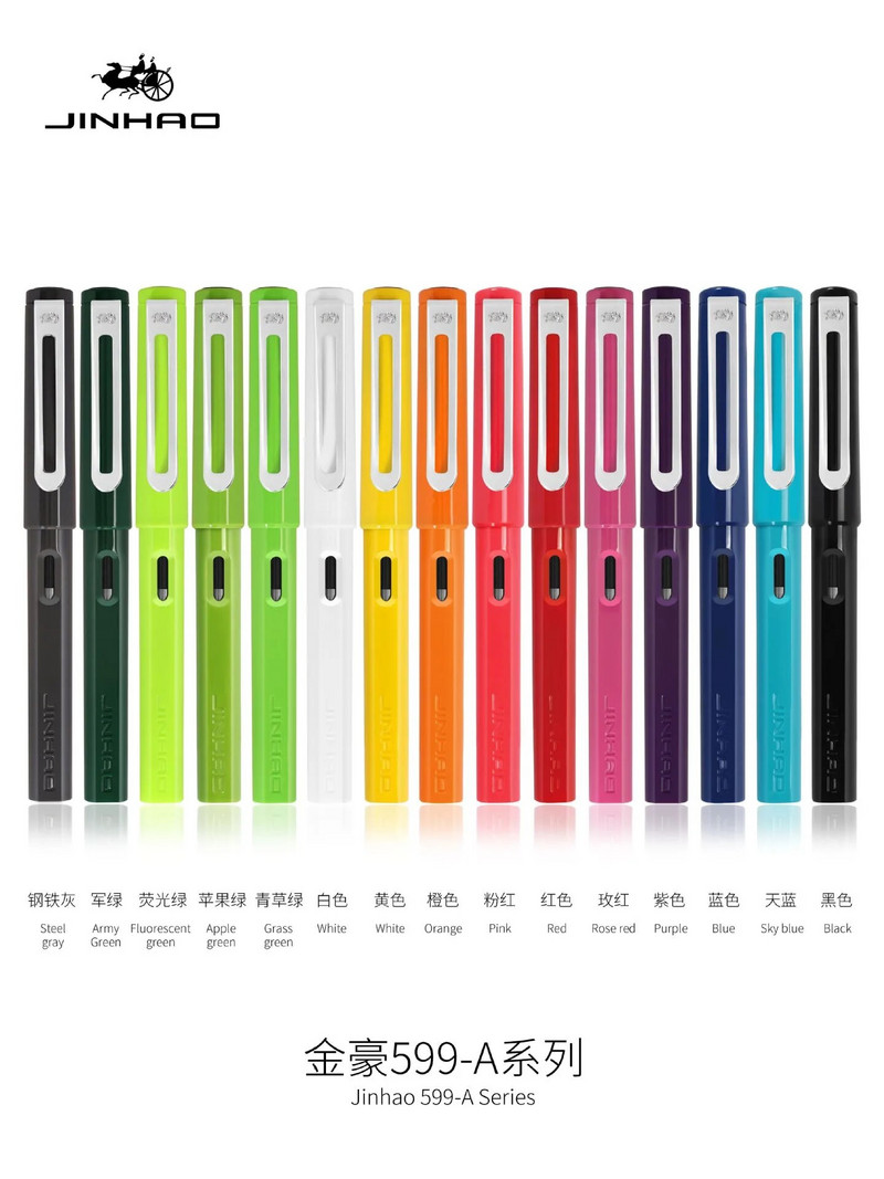 Jinhao 599 vairāku krāsu biznesa biroja skolas rakstāmpiederumu želejas pildspalva Jauna finanšu rullīšu pildspalva 0,5 mm