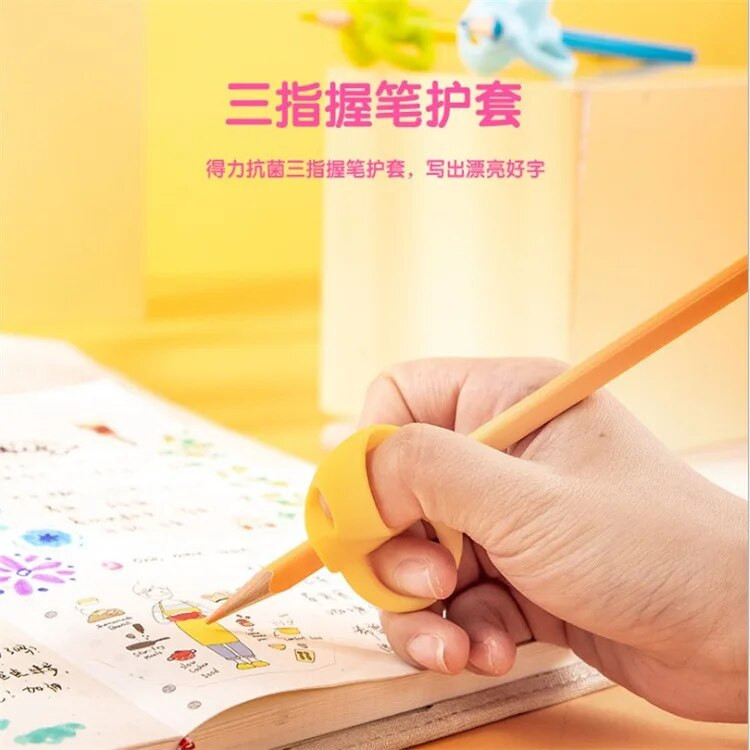 10 gab bērnu pildspalvu rokturi Silikona trīs pirkstu pildspalvu komplekts skolēna rakstīšanas korekcijas pozas koriģētājs Kancelejas piederumi skolas piederumi