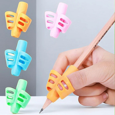 Pehme silikoonist pliiatsihoidja ühevärviline lastele kirjutamistreeningu korrigeerimisseade õpilaste kirjatarbed koolitarbed lastele kingitus