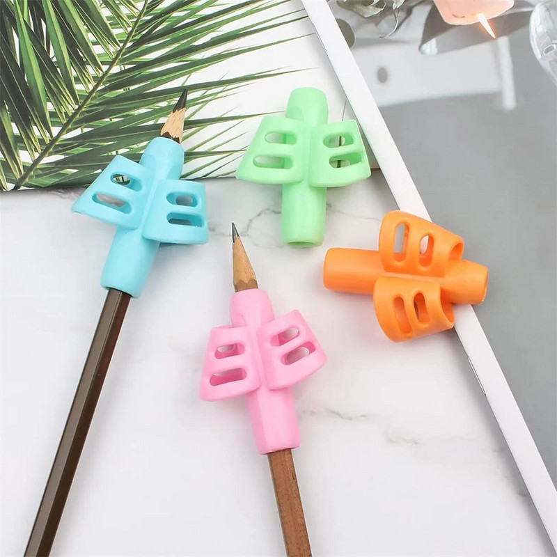 Mīksts silikona zīmuļu turētājs vienkrāsains bērnu rakstīšanas apmācības korekcijas ierīce studentu kancelejas piederumi skolas piederumi bērniem, dāvana
