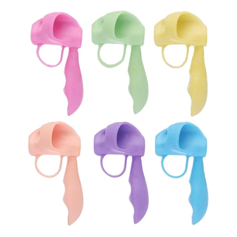 6 τεμάχια μαλακές λαβές μολυβιού σιλικόνης για δεξιούς και αριστερούς Παιδικό νήπιο Έφηβο Εργονομικό βοήθημα γραφής Πολύχρωμες λαβές μολυβιών