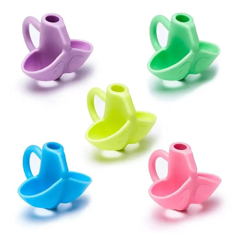 5gab trīs pirkstu pildspalvu turētājs bērnu iesācēju pildspalvas satveršanas korektoram pamatskolas skolēniem Kancelejas pildspalvu futrālis