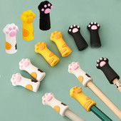 3 τεμ/Σετ Kawaii Cat Pencil Cap Cartoon Silicone Topper Covers for Kids Cute Pencil Extender Σχολικά είδη