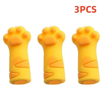 3 τεμ/Σετ Kawaii Cat Pencil Cap Cartoon Silicone Topper Covers for Kids Cute Pencil Extender Σχολικά είδη