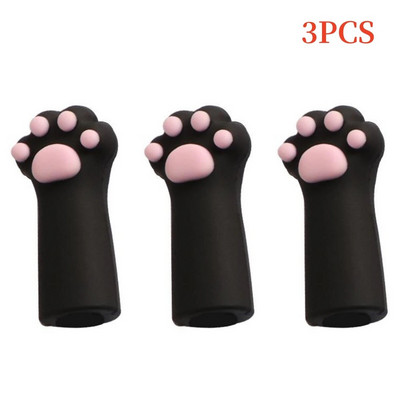 3 τεμ/Σετ Kawaii Cat Pencil Cap Cartoon Silicone Topper Covers for Kids Cute Pencil Extender Σχολικά είδη