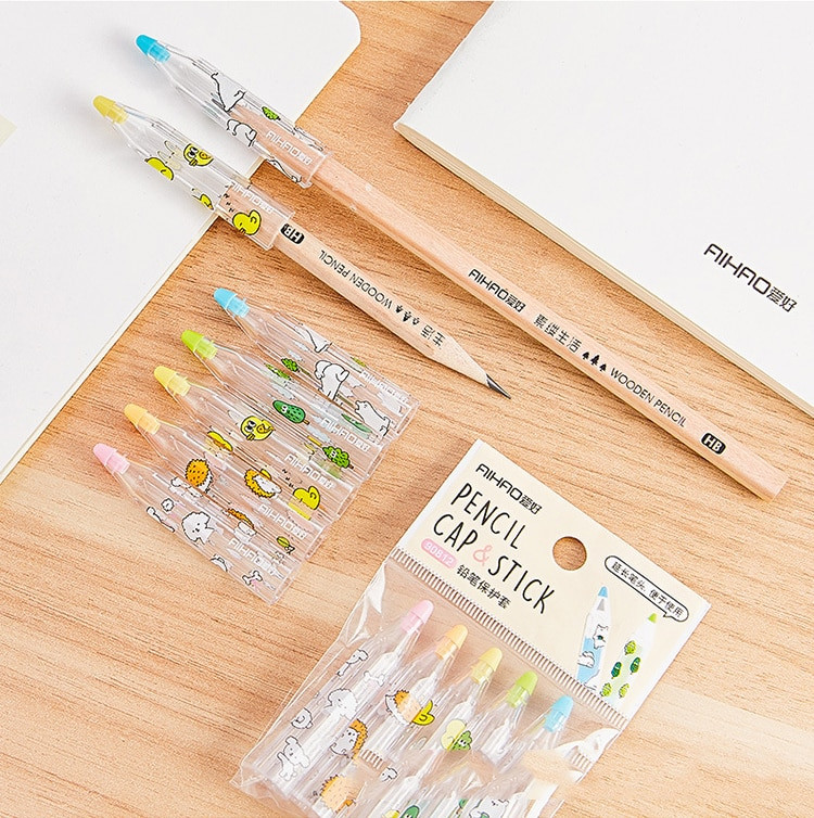 5 τμχ Δημοτικό Σχολείο Κινούμενα σχέδια Μολύβι Καπάκι Μολυβοθήκη Προστασία μολυβιού Προέκταση Μολυβιού Καπέλα μολυβιών Σχολικά είδη Κάλυμμα στυλό