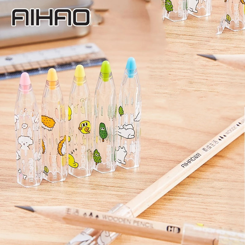 5 τμχ Δημοτικό Σχολείο Κινούμενα σχέδια Μολύβι Καπάκι Μολυβοθήκη Προστασία μολυβιού Προέκταση Μολυβιού Καπέλα μολυβιών Σχολικά είδη Κάλυμμα στυλό