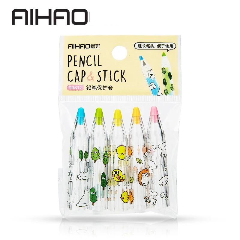 5 τμχ Δημοτικό Σχολείο Κινούμενα σχέδια Μολύβι Καπάκι Μολυβοθήκη Προστασία μολυβιού Προέκταση Μολυβιού Καπέλα μολυβιών Σχολικά είδη Κάλυμμα στυλό