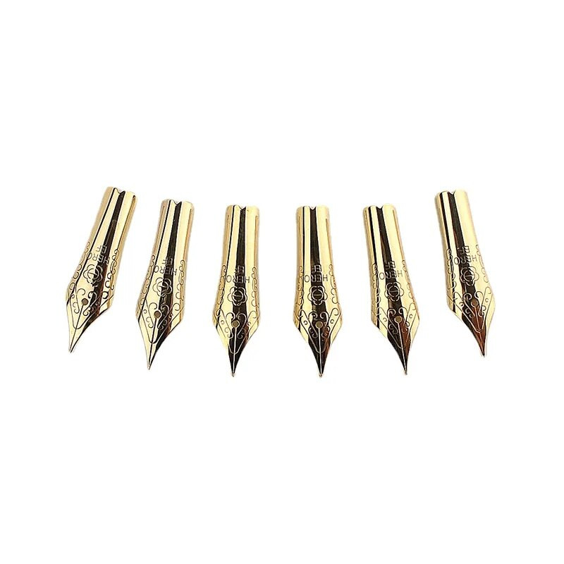 4 tk Hero täitesulepea, 26 otsaga kuldne paljude seeriate jaoks, mida saab vahetada kirjatarbed õpilaste kontoritarbed