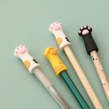 3 τμχ Σετ μολυβιών Cute Cat Paw Κάλυμμα σιλικόνης μαλακό στυλό αφής για μαθητή γραφικής ύλης πολλαπλών σχημάτων