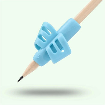 Детски силиконов молив с 5 пръста, държач за химикалки, детски инструмент за обучение по писане, канцеларски захват, училищно устройство за коригиране на стойката