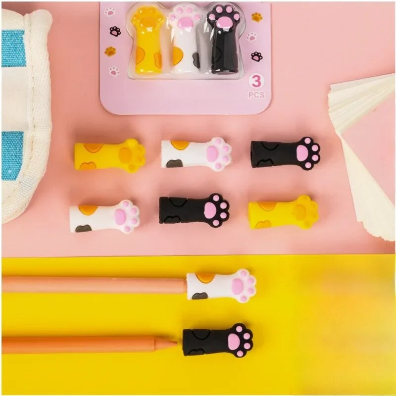 3 τμχ/σετ Χαριτωμένο προστατευτικό κάλυμμα στυλό Καπάκι σιλικόνης προστατευτικό κάλυμμα μολυβιού Θήκη προστασίας γραφικής ύλης Παιδικά σχολικά είδη