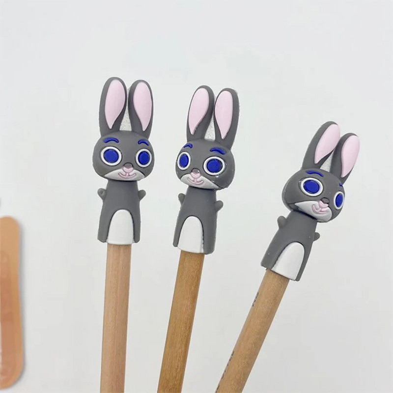 Karikatūras mīksts zīmuļa vāciņš Studentu zaķa zīmuļa vāciņš Zīmuļa aizsargpagarinātājs Bērnu kancelejas piederumi Mīksta gumijas zīmuļa vāciņš