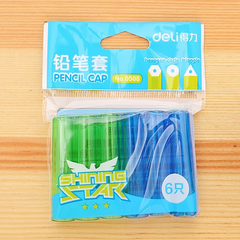 Πολύχρωμα καπάκια στυλό 6 τεμάχια/τσάντα Προστατεύουν το κεφάλι μολυβιού, αποφεύγοντας να βλάπτουν τα μάτια και το πρόσωπο των παιδιών Επέκταση προσώπου Σχολικών μαθητών Σχολική Μελέτη 0508