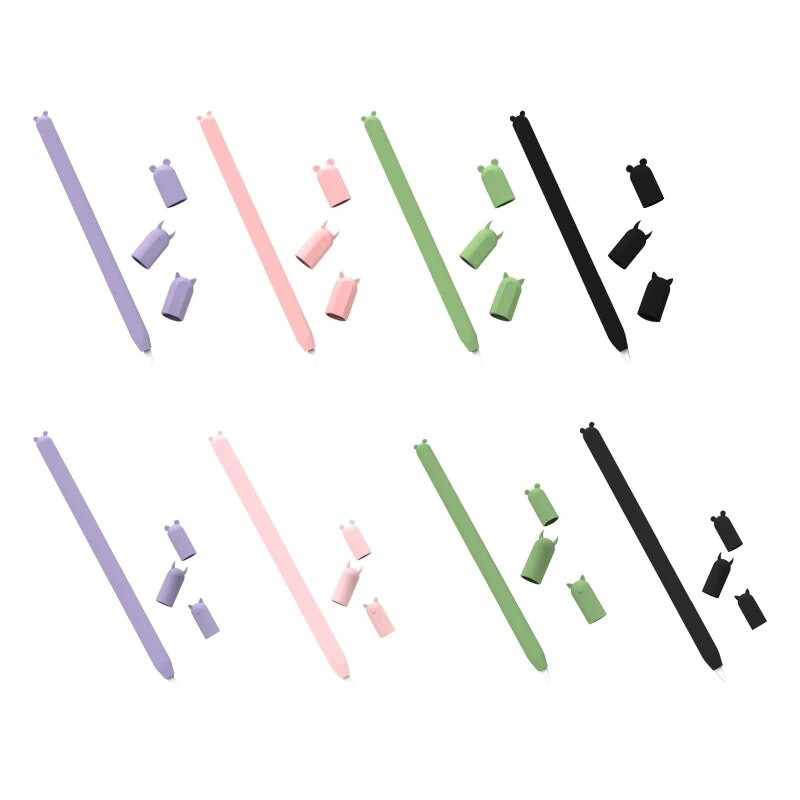 Έγχρωμη προστατευτική βάση σιλικόνης iPencil με 3 καπάκια για iPencil 1st 2nd Gen Drop Shipping