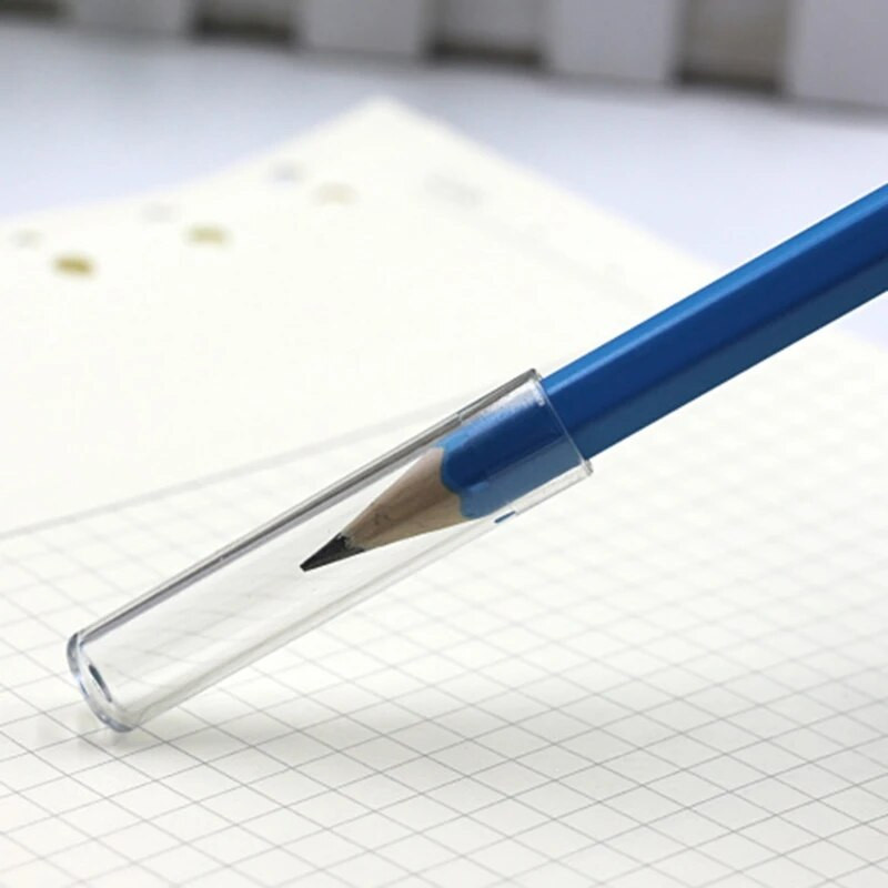 Iepakojumā 18 plastmasas zīmuļi Plastmasas zīmuļu pagarinātāji Pildspalvas uzgaļa vāciņš caurspīdīgs zīmuļa vāciņš bērniem studentiem