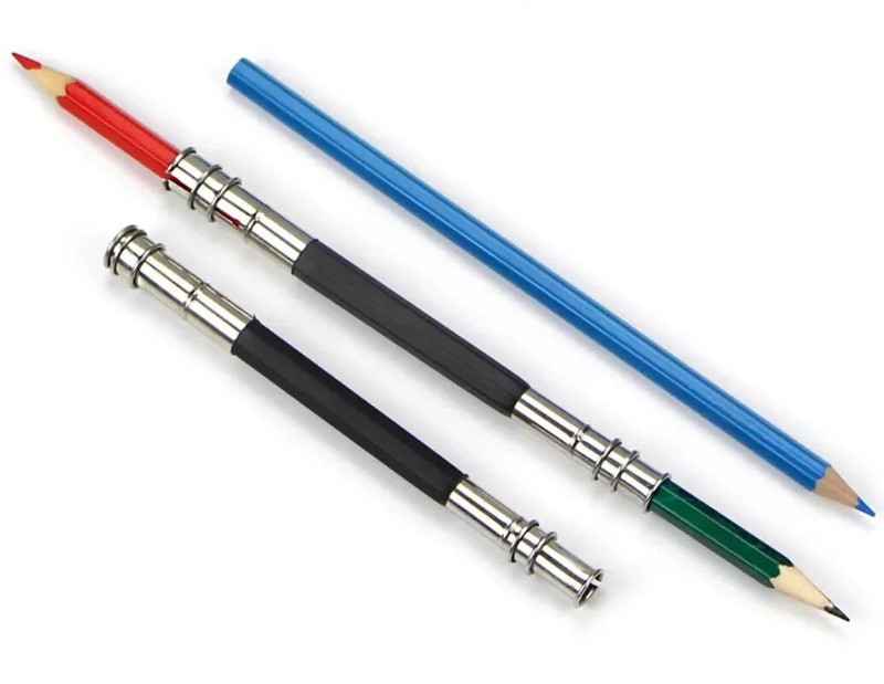 5 τμχ Ρυθμιζόμενη βάση επέκτασης μολυβιού διπλής κεφαλής Σκίτσο Σχολική ράβδος προέκτασης μολυβιού σκίτσο Εργαλείο γραφής τέχνης