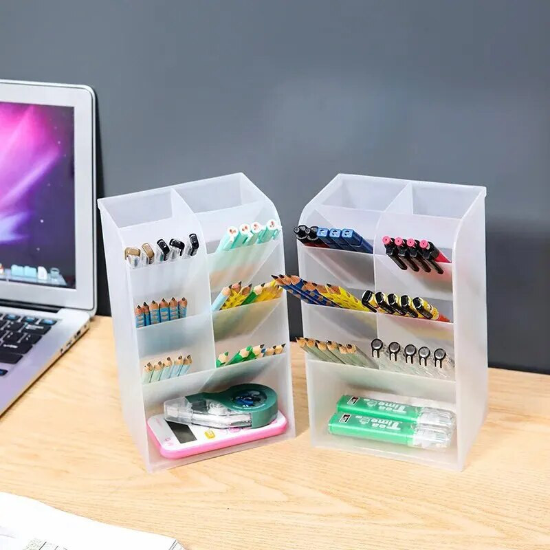 Kontori laud läbipaistev meigipintslihoidja diagonaalne pistikpliiatsihoidja lauaarvuti hoiuruum Box Office Women