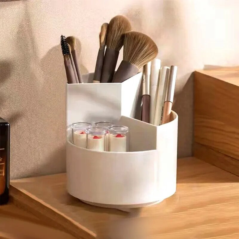 Rotējams pildspalvu turētājs zīmuļu uzglabāšanas kaste studentu galddatoram biroja kancelejas izstrādājumiem mājsaimniecības daudzfunkcionālai kosmētikas otu organizatoram