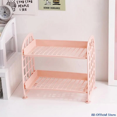 Kawaii Macaron Minimalist Desktop Organizer Ράφι αποθήκευσης φοιτητικού κοιτώνα Πτυσσόμενο κοίλο ράφι Ράφι αποθήκευσης φροντίδας δέρματος