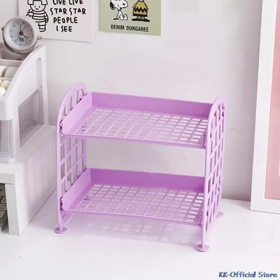 Kawaii Macaron Minimalist Desktop Organizer Ράφι αποθήκευσης φοιτητικού κοιτώνα Πτυσσόμενο κοίλο ράφι Ράφι αποθήκευσης φροντίδας δέρματος