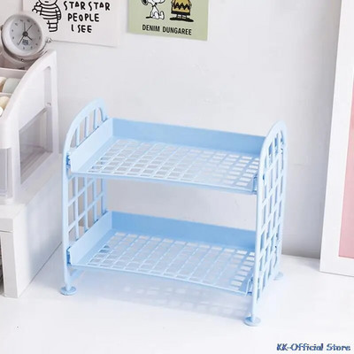 Kawaii Macaron Minimalist Desktop Organizer Ράφι αποθήκευσης φοιτητικού κοιτώνα Πτυσσόμενο κοίλο ράφι Ράφι αποθήκευσης φροντίδας δέρματος