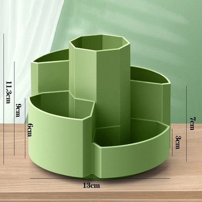 Kawaii rakstāmgalda pildspalvu turētājs 360° pagriežams 5 joslu lielas ietilpības jauks rakstāmpiederumu radošs daudzfunkcionāls glabāšanas kastes rakstāmgalda organizators