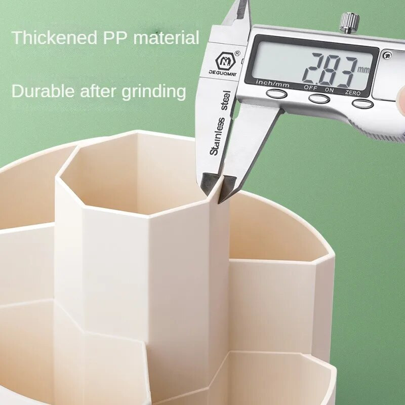 Kawaii rakstāmgalda pildspalvu turētājs 360° pagriežams 5 joslu lielas ietilpības jauks rakstāmpiederumu radošs daudzfunkcionāls glabāšanas kastes rakstāmgalda organizators