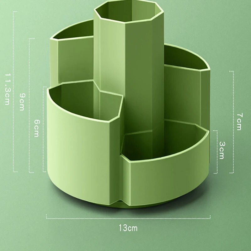 Kawaii rakstāmgalda pildspalvu turētājs 360° pagriežams 5 joslu lielas ietilpības jauks rakstāmpiederumu radošs daudzfunkcionāls glabāšanas kastes rakstāmgalda organizators