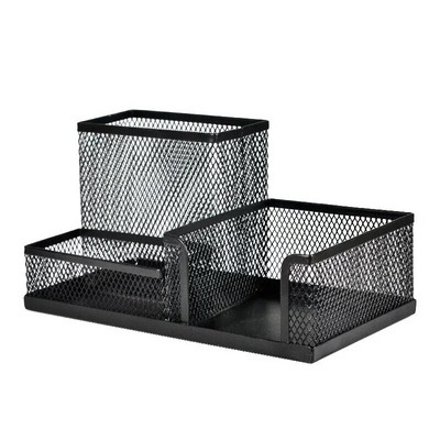 Kombinēts pildspalvu turētājs Vienkārša metāla kaltas dzelzs trīs režģu glabāšanas pildspalvu turētājs Studentu kancelejas piederumu uzglabāšanas kauss skolas piederumi