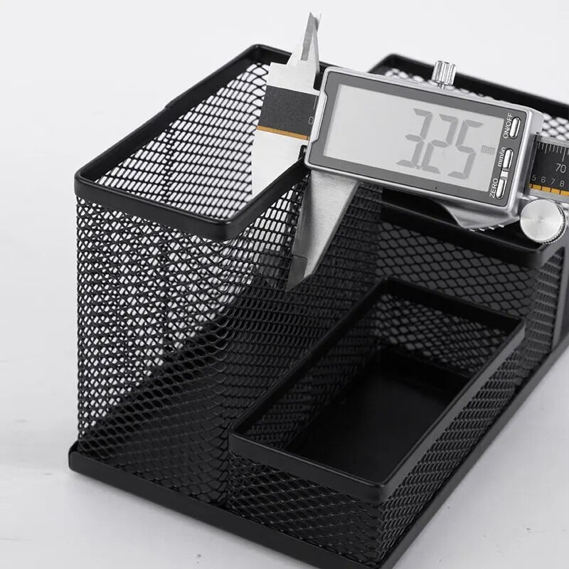 Kombinēts pildspalvu turētājs Vienkārša metāla kaltas dzelzs trīs režģu glabāšanas pildspalvu turētājs Studentu kancelejas piederumu uzglabāšanas kauss skolas piederumi