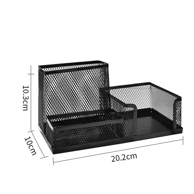 Kombinēts pildspalvu turētājs Vienkārša metāla kaltas dzelzs trīs režģu glabāšanas pildspalvu turētājs Studentu kancelejas piederumu uzglabāšanas kauss skolas piederumi