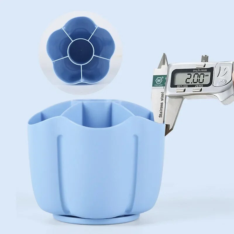 Ritenis 360° rotējošs pildspalvas turētājs Lielas ietilpības vienkrāsains zīmuļu uzglabāšanas kaste Galddatora organizators Skolas biroja kancelejas preces