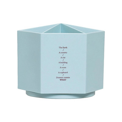 Vienkāršs sešstūra formas 6 režģu pildspalvu turētājs 360 pagriežams darbvirsmas organizators, liela ietilpība biroja kancelejas piederumu kosmētikas uzglabāšanas kaste