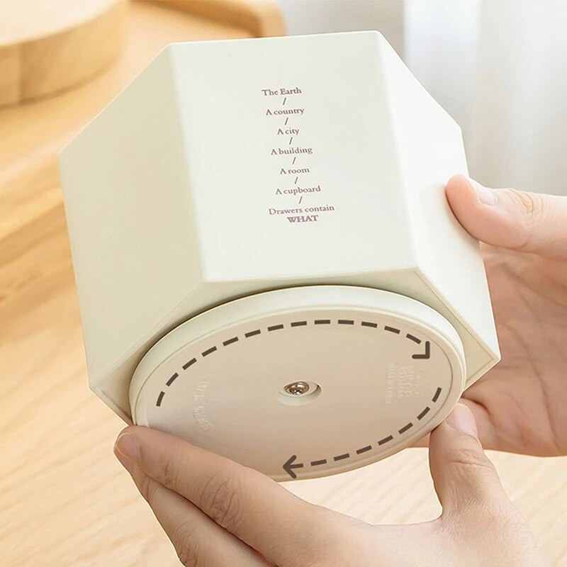 Vienkāršs sešstūra formas 6 režģu pildspalvu turētājs 360 pagriežams darbvirsmas organizators, liela ietilpība biroja kancelejas piederumu kosmētikas uzglabāšanas kaste