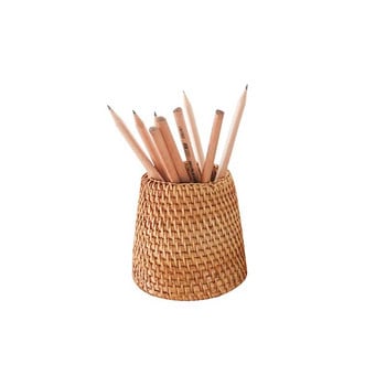 Student Start School Αναλώσιμα Γραφείου Rattan Woven Handmade Creative Stand Box Storage Box Pen insert