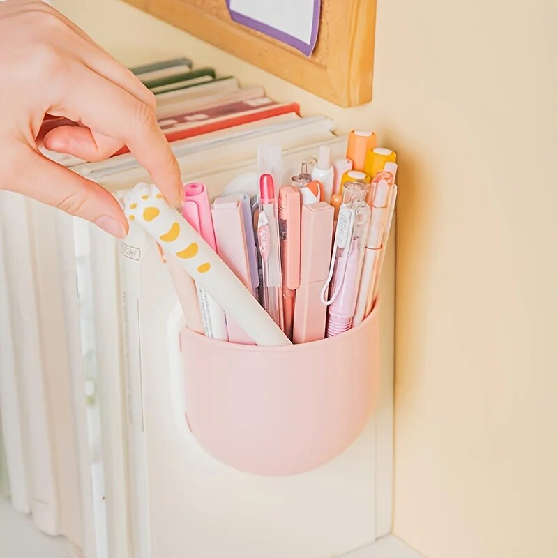 MOHAMM-Cartoon Αυτοκόλλητη μολυβιέρα για στυλό τοίχου, μαρκαδόροι αποθήκευσης γραφής, επιτραπέζια οργάνωση, χαριτωμένο, 1 τεμ.