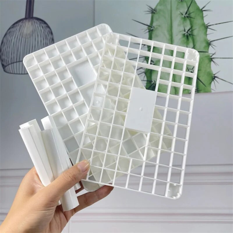 Lattices Cosmetic Make-up Brush Storage Box Galda organizators Make Up Tools Pildspalvu uzglabāšana Aplauzums Nagu lakas Kosmētikas Turētāja Kaste