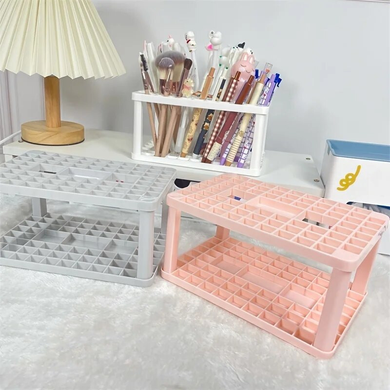 Lattices Cosmetic Make-up Brush Storage Box Galda organizators Make Up Tools Pildspalvu uzglabāšana Aplauzums Nagu lakas Kosmētikas Turētāja Kaste