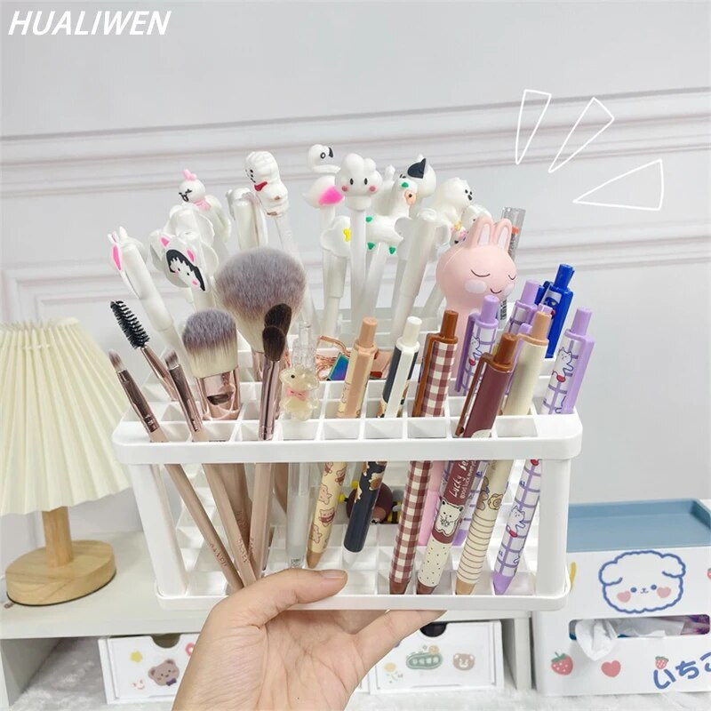 Lattices Cosmetic Make-up Brush Storage Box Galda organizators Make Up Tools Pildspalvu uzglabāšana Aplauzums Nagu lakas Kosmētikas Turētāja Kaste