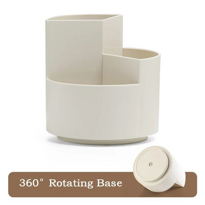 Augstas kvalitātes 360° rotējošs pildspalvu turētājs 3 režģu zīmuļu uzglabāšanas kastīte Skolas biroja galddatora rakstāmpiederumi pildspalvu kastes organizators Students