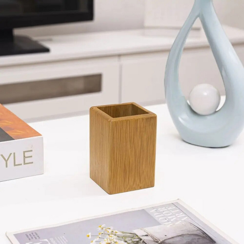 Kancelejas piederumu daudzfunkcionāls mājas mācību birojs bambusa pildspalvu turētāji galddatora organizators galddatora uzglabāšanas zīmuļu organizators