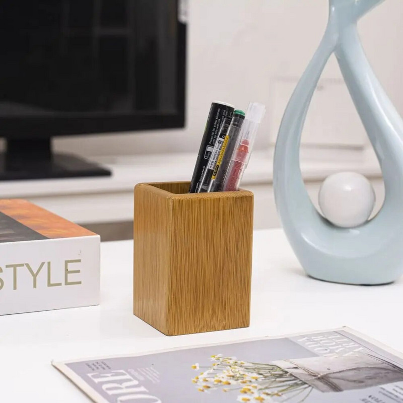 Kancelejas piederumu daudzfunkcionāls mājas mācību birojs bambusa pildspalvu turētāji galddatora organizators galddatora uzglabāšanas zīmuļu organizators