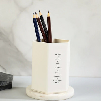 Обикновен плътен шестоъгълен държач за писалка Настолен органайзер Училищен офис Поставка за молив Кутия за съхранение на канцеларски материали Контейнер Подарък